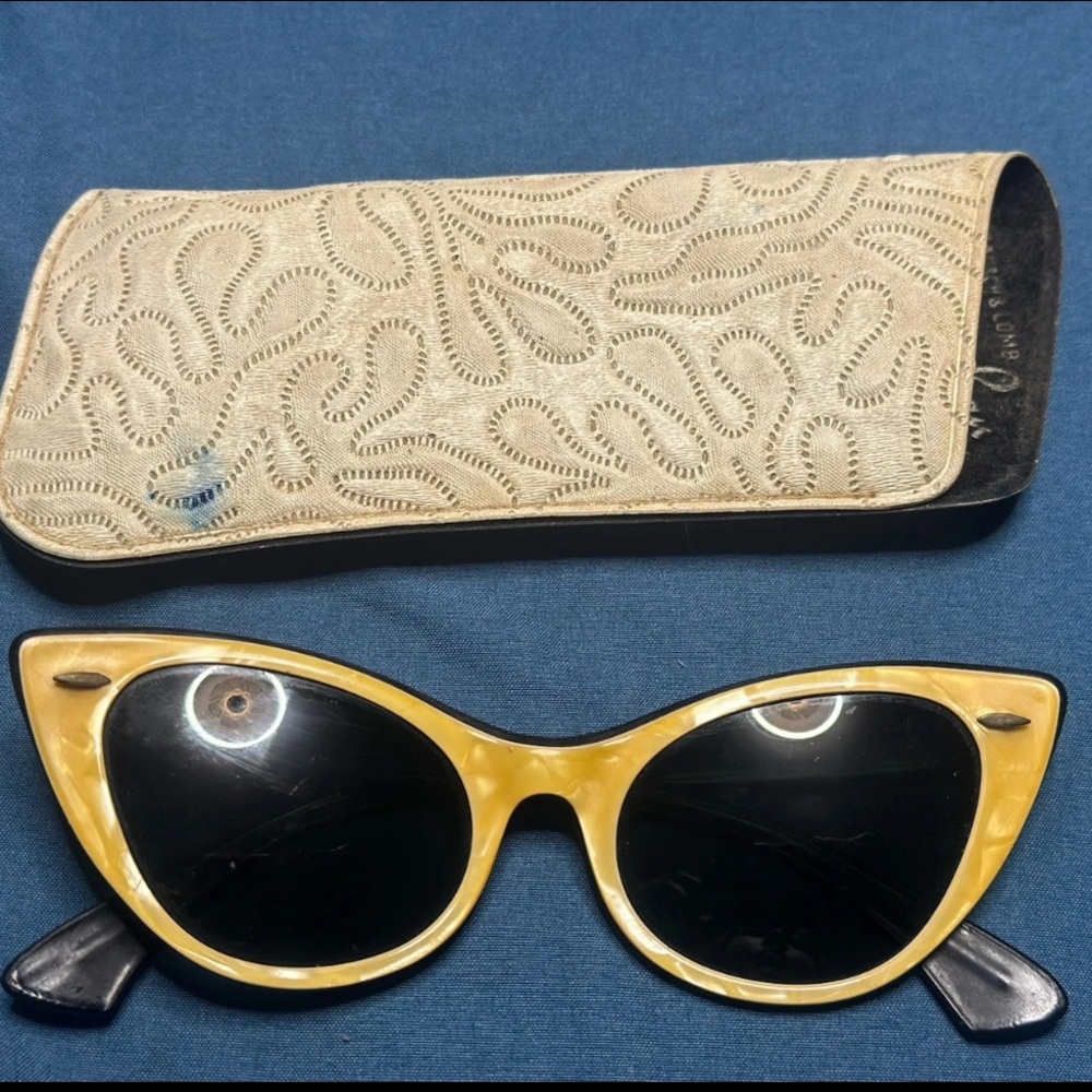 Ray-Ban Yellow Cat-Eye Sunglasses with Black Accents